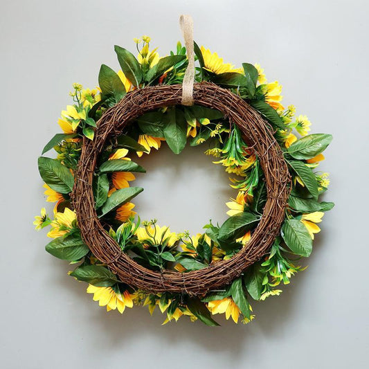 Happy Sunflower Wreath Modern Farmhouse