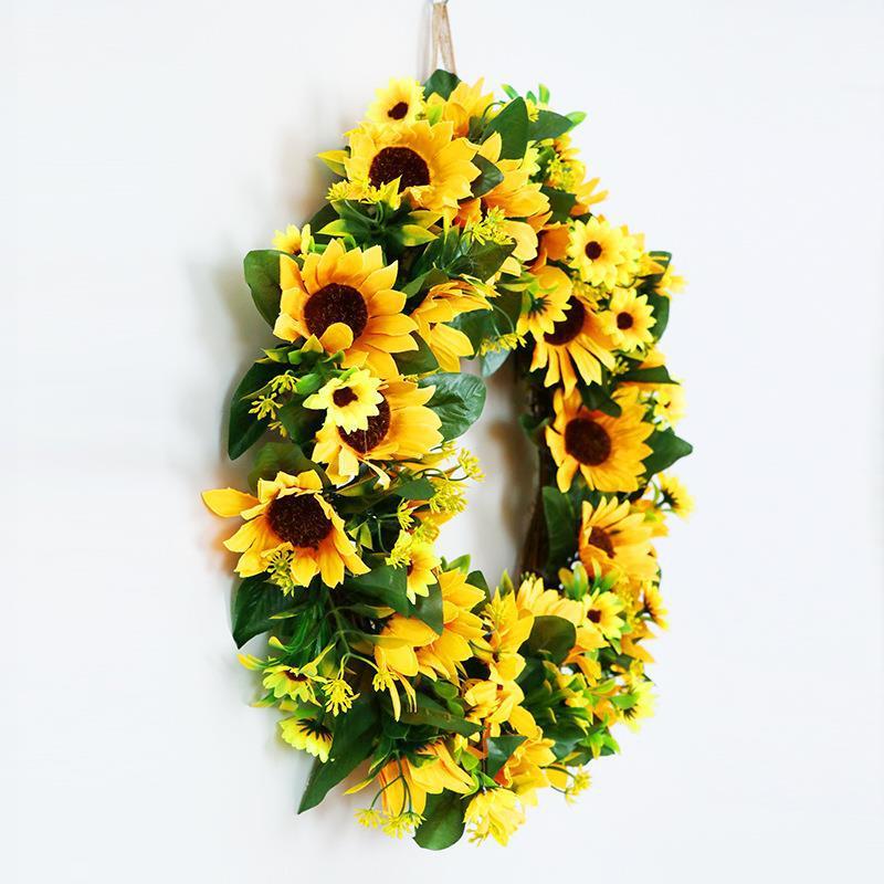 Happy Sunflower Wreath Modern Farmhouse