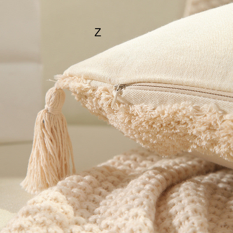 Embossed Monogram Letter Throw Pillow Cover Scandi South