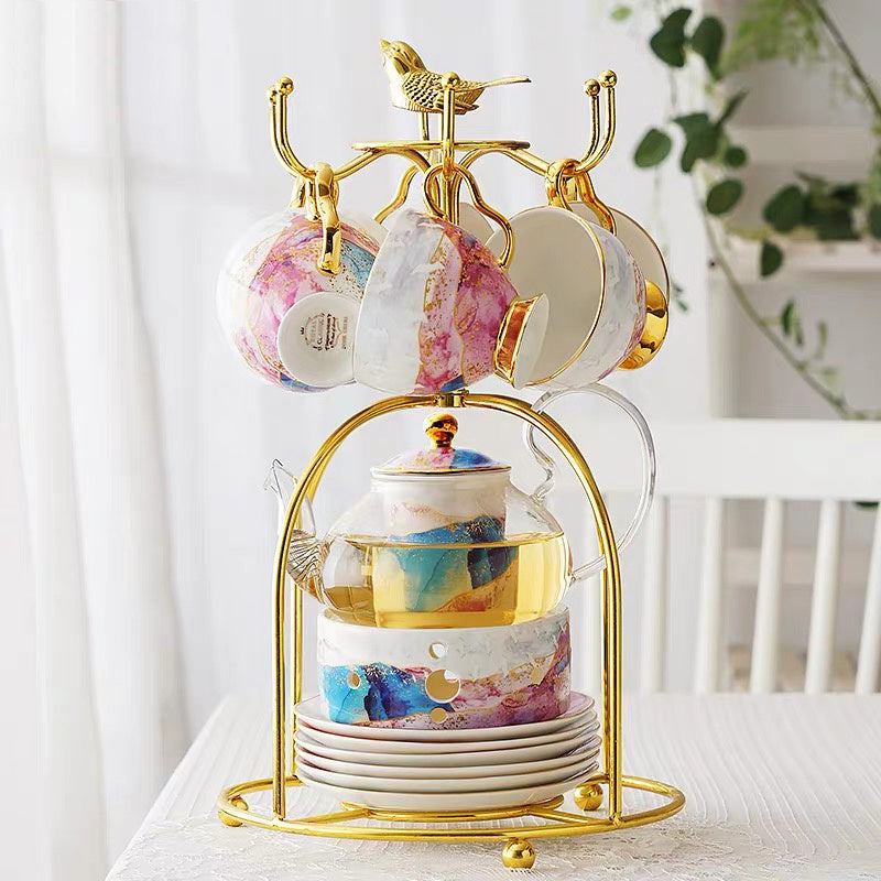 English Party Ceramic and Glass Tea Set Northern Lights