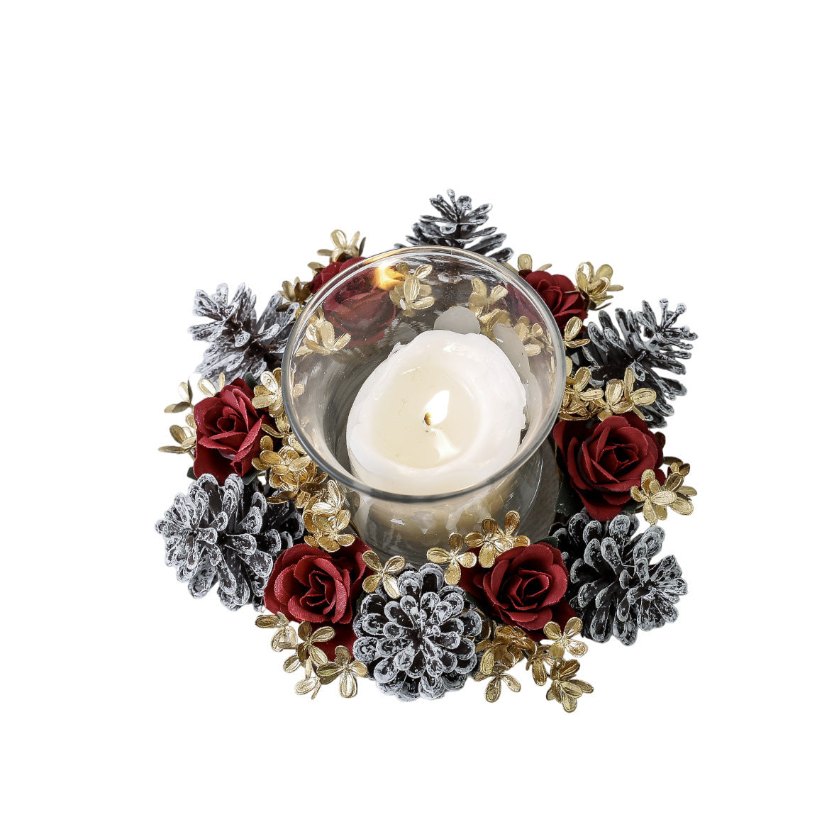 Rose & Pine Cone Candlestick Garland