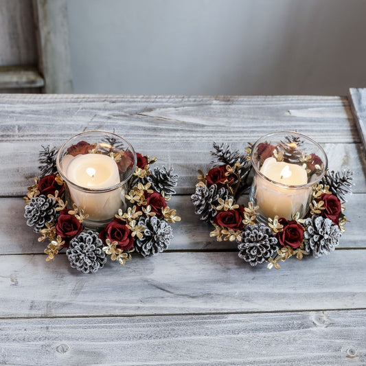 Rose & Pine Cone Candlestick Garland VCI Imports