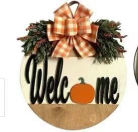 Welcome Door Decor with Ribbon Parchway & Co.