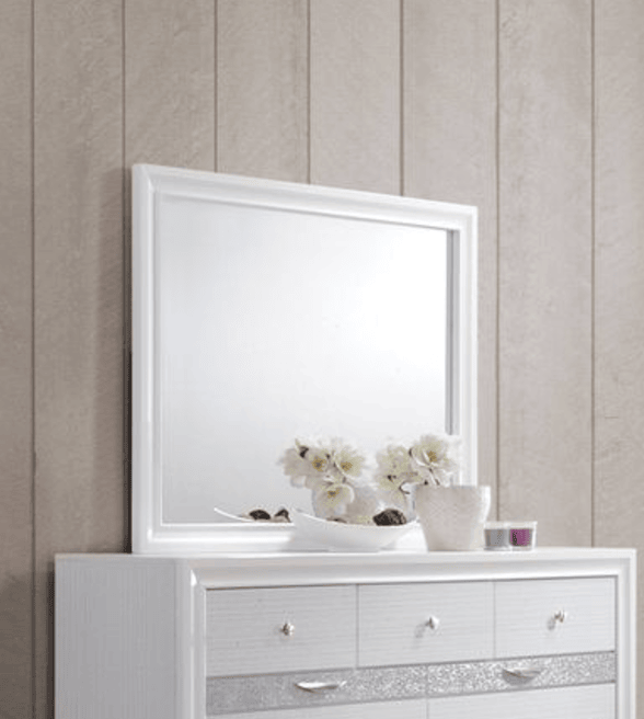 Naima Mirror in White Doba