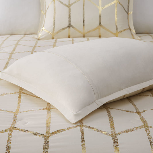 Metallic Printed Comforter Set Doba