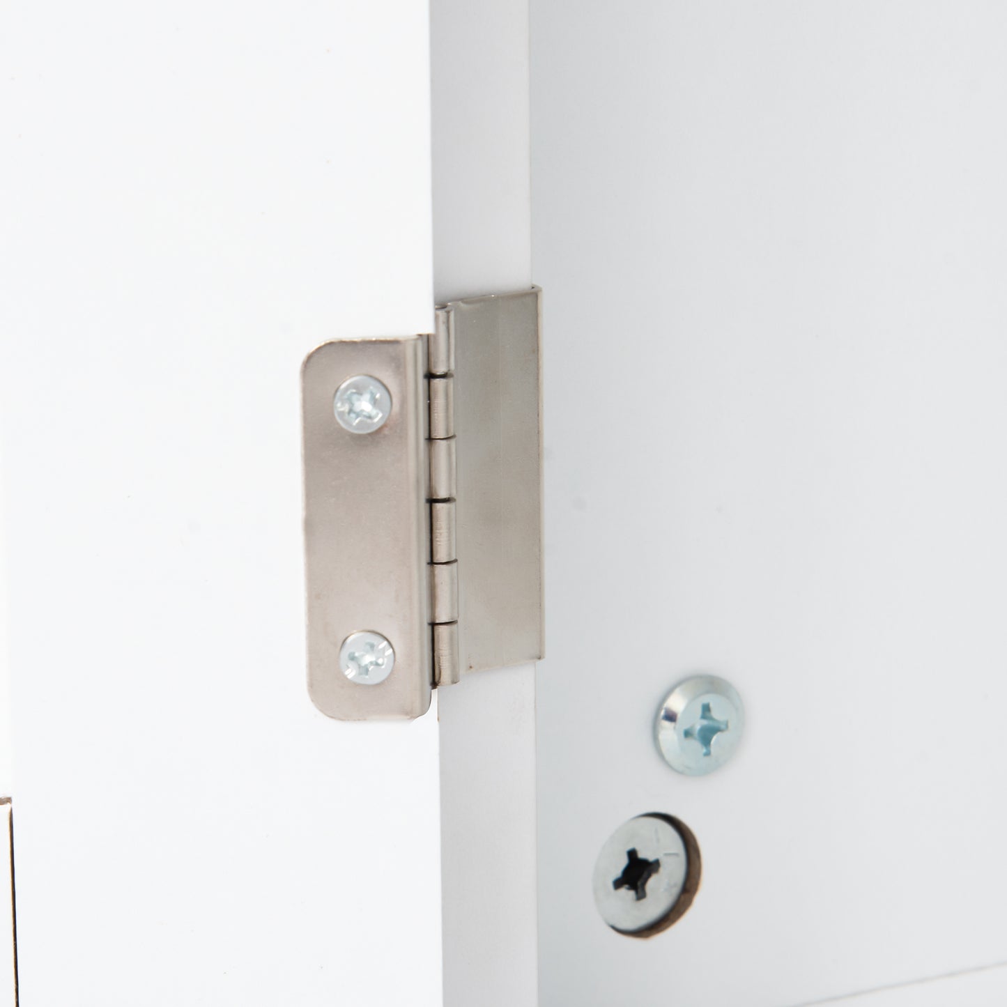 Entertainment Wall Unit with Bridge and Tempered Glass Door in White