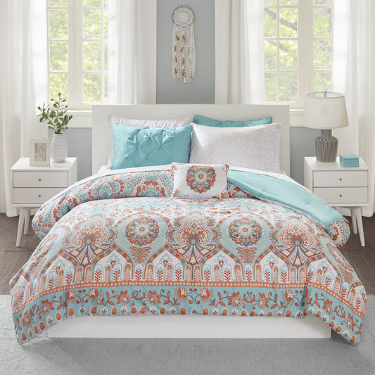Boho Comforter Set with Bed Sheets Doba