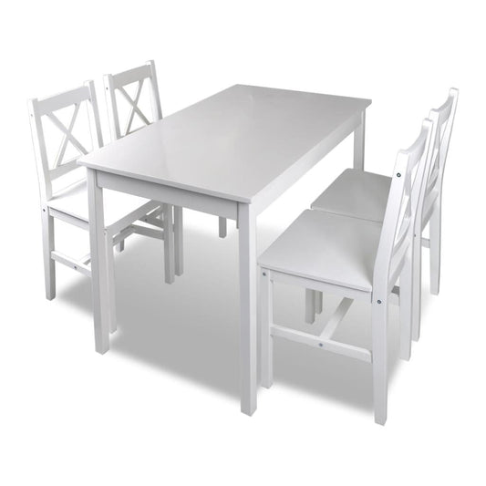 5 Pc. Classic Dining Set in White Doba