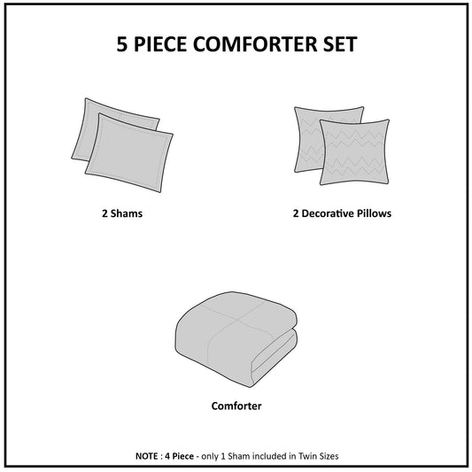 Floral Print Comforter Set Doba