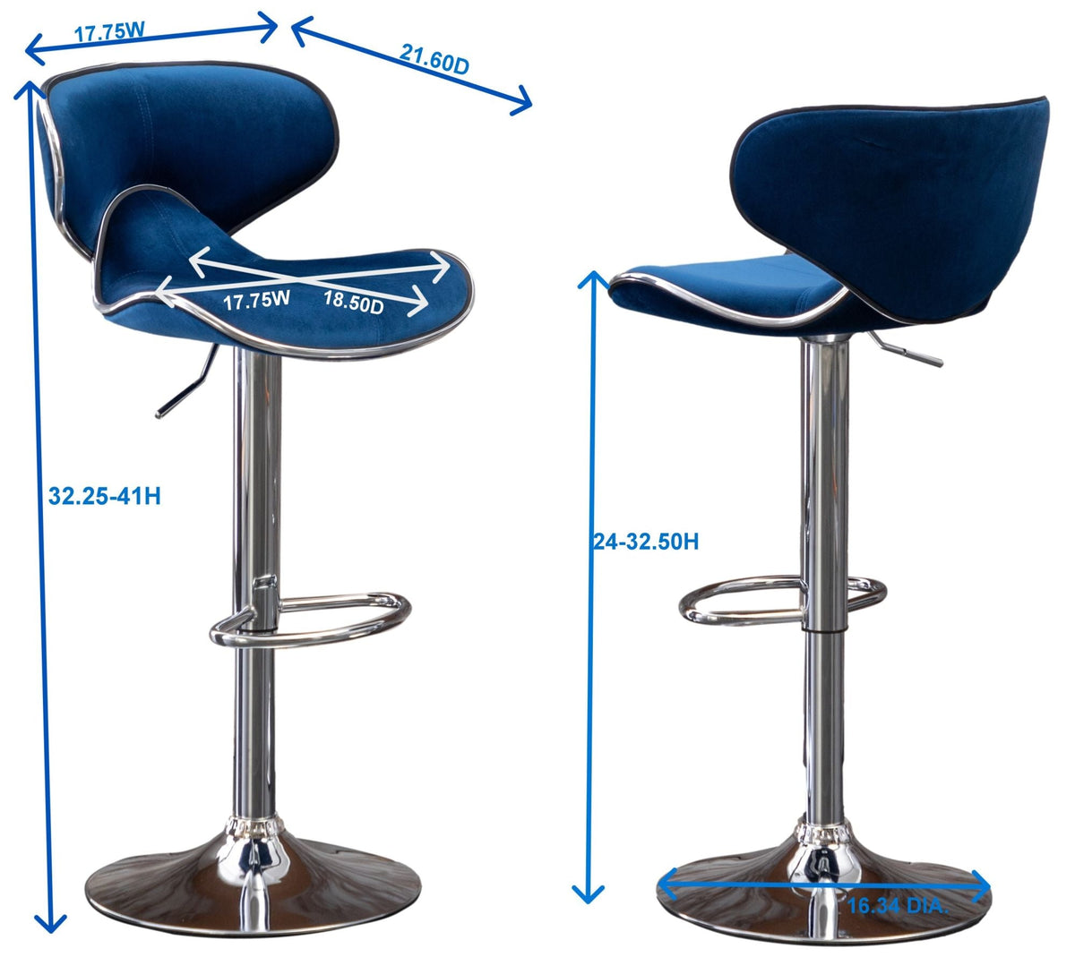 Masaccio Adjustable Barstool Set of 2 Doba