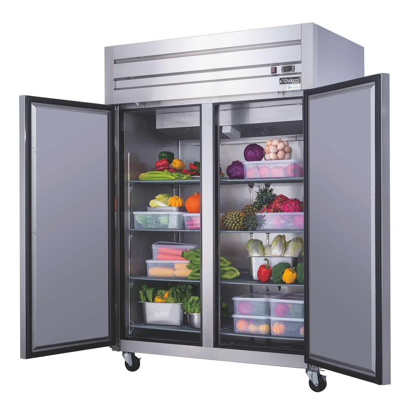Dukers Commercial Double Door Upright Reach-in Refrigerator in Stainless Steel 41.73cu.ft. Doba