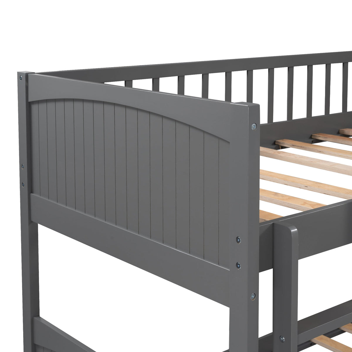 Twin Size Bunk Bed with a Loft Bed attached, with Two Drawers,Gray Doba