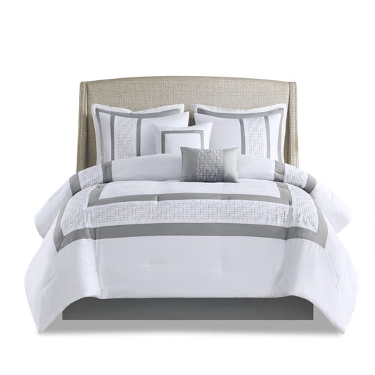 8 Piece Embroidered Comforter Set Doba