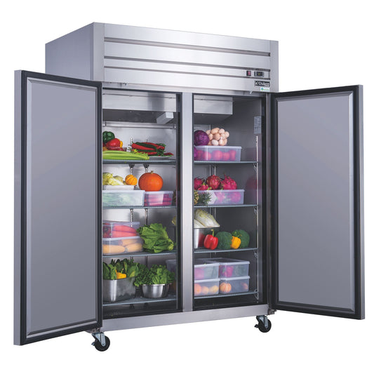 Dukers Commercial Double Door Upright Reach-in Refrigerator in Stainless Steel 41.73cu.ft. Doba