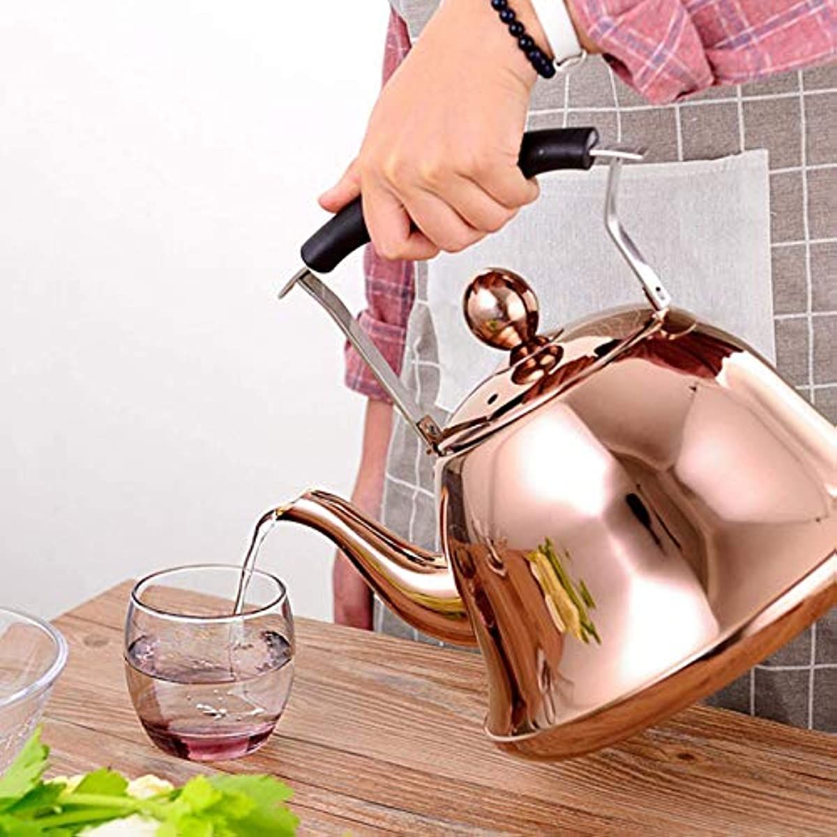 Whistling Rose Gold Stainless Steel Kettle Doba