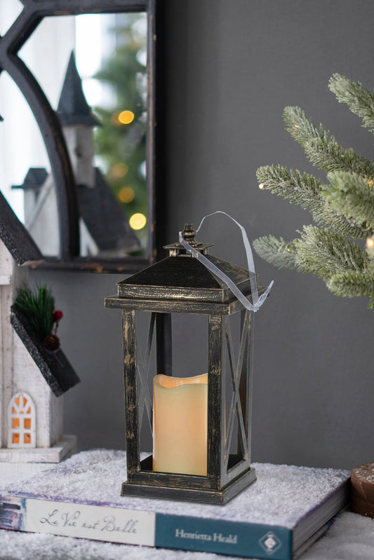 Set of 2 Menifee Lantern with Led Candle, Tall 5x5x11" Doba