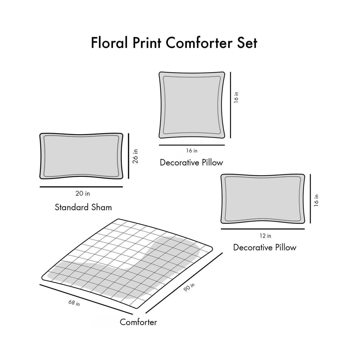 Floral Print Comforter Set Doba