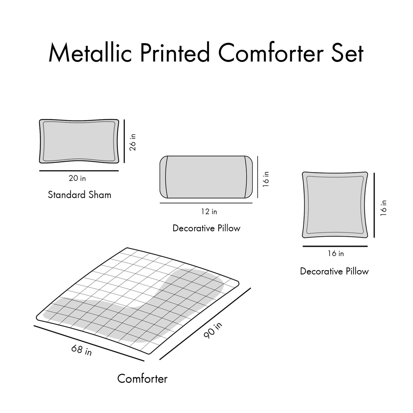 Metallic Printed Comforter Set Doba
