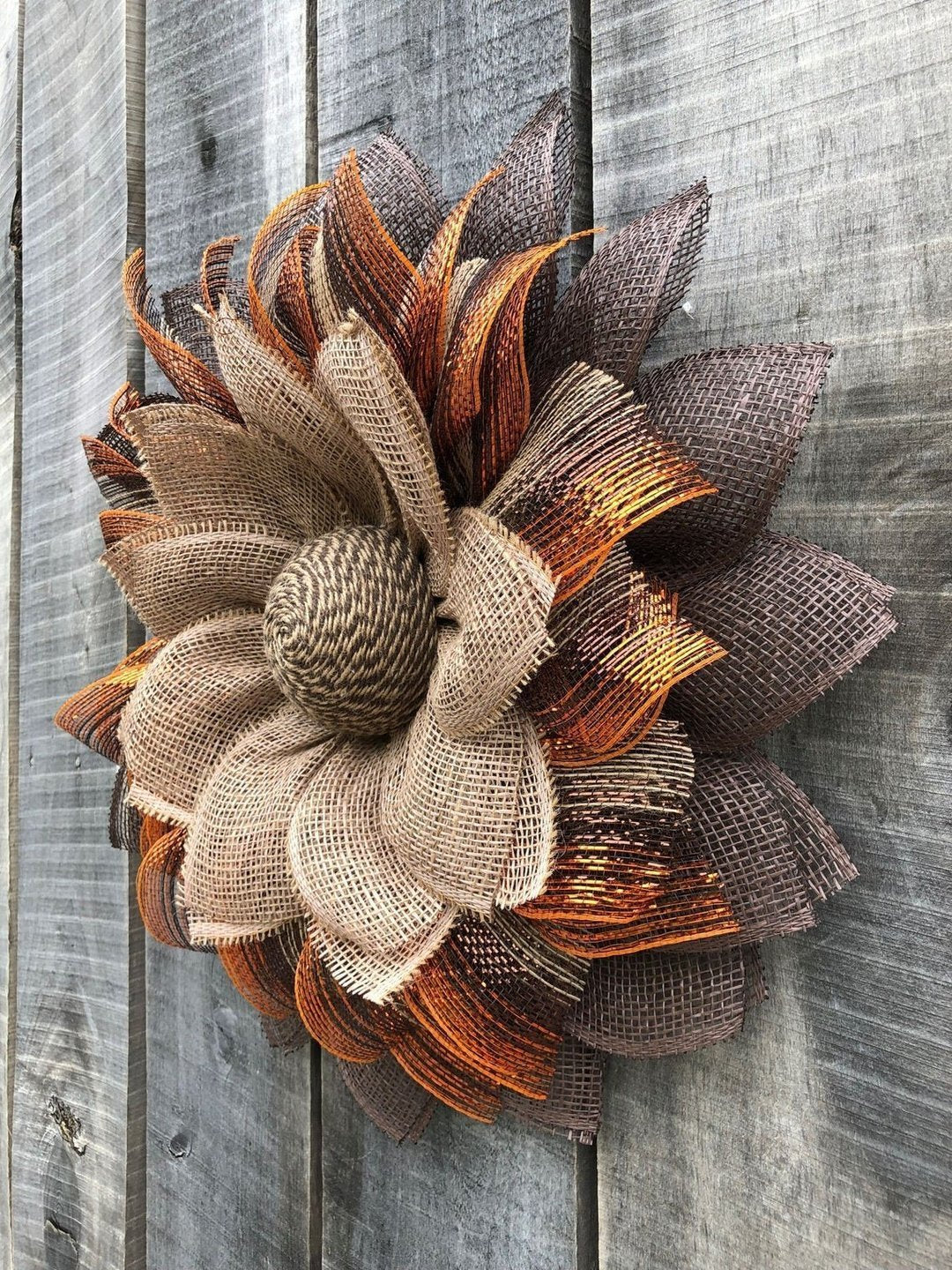 Autumn Sunflower in Burlap