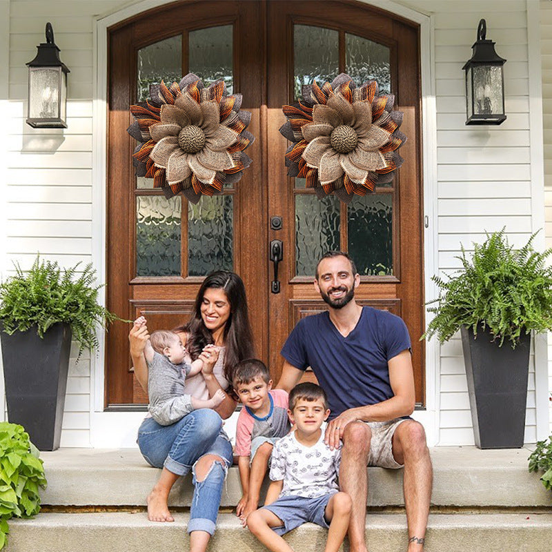 Autumn Sunflower in Burlap