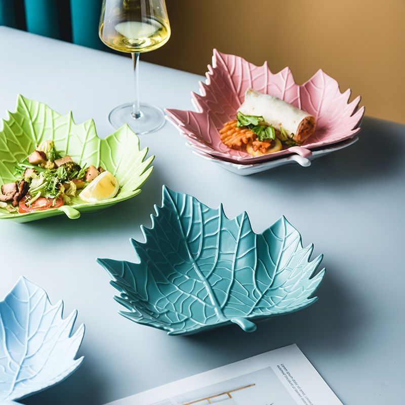 Fall Leaves Ceramic Snack Plate Collection
