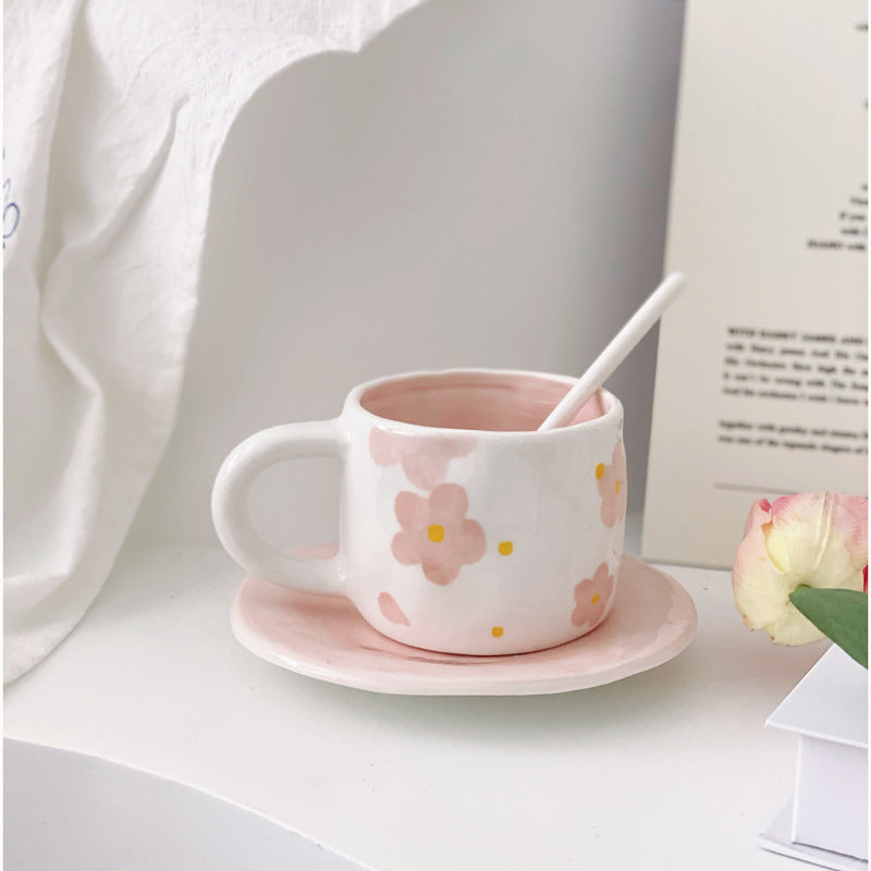 Sakura Ceramic Mug And Plate Set