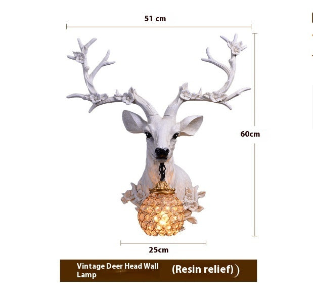 Young Buck with Antlers Wall Lamp