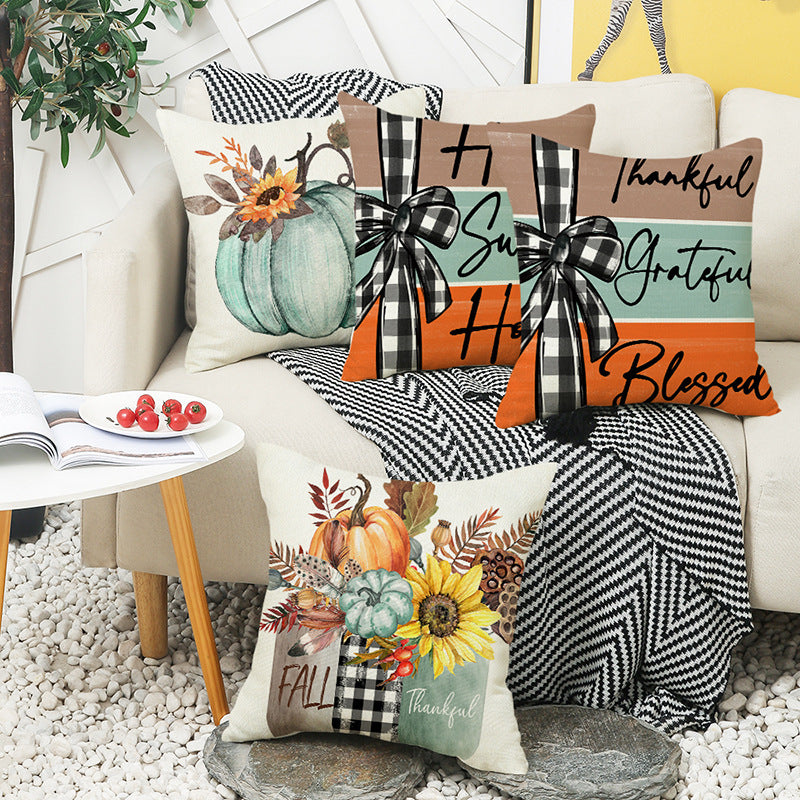 Fall Pumpkin Home Sweet Home Throw Pillow Cover Collection 18 X 18 In