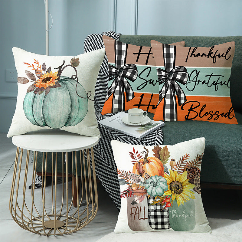 Fall Pumpkin Home Sweet Home Throw Pillow Cover Collection 18 X 18 In