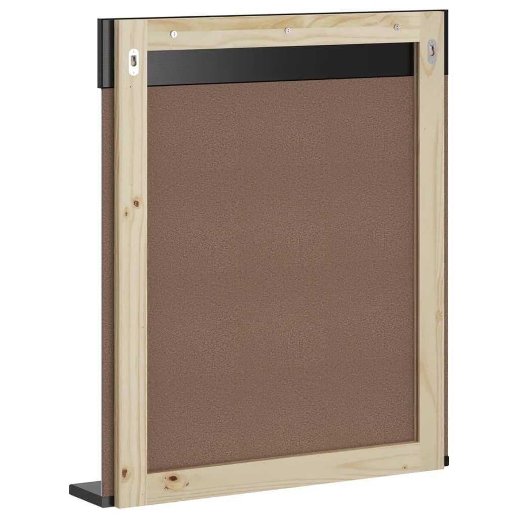 Bathroom Mirror with Shelf BERG Black 23.6"x4.7"x27.6" Solid Wood - Divine Heart L.A.