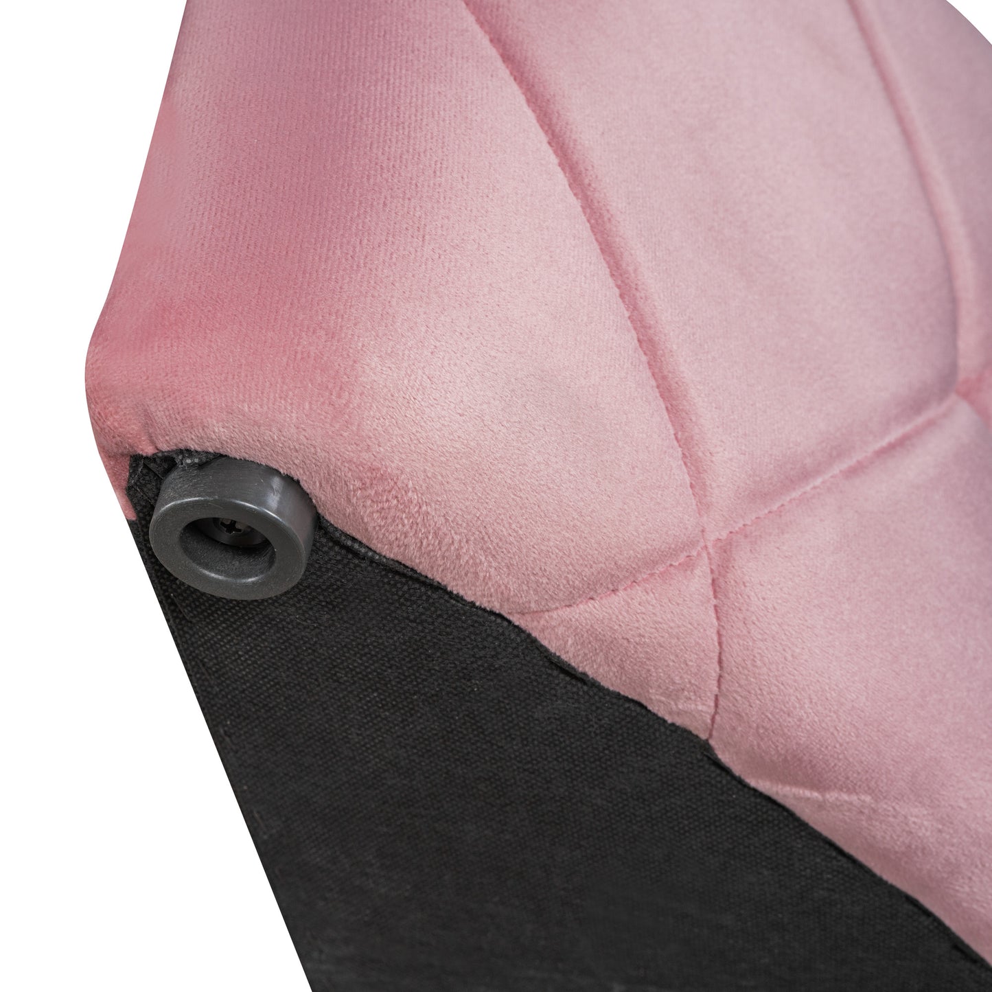 Stratton Upholstered Queen Platform Bed with Wingback Headboard and Storage (Pink)