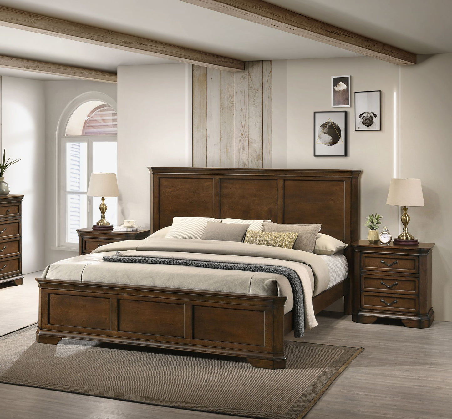 Buena Vista 3 Pc. King Bedroom Suite in Antique Walnut