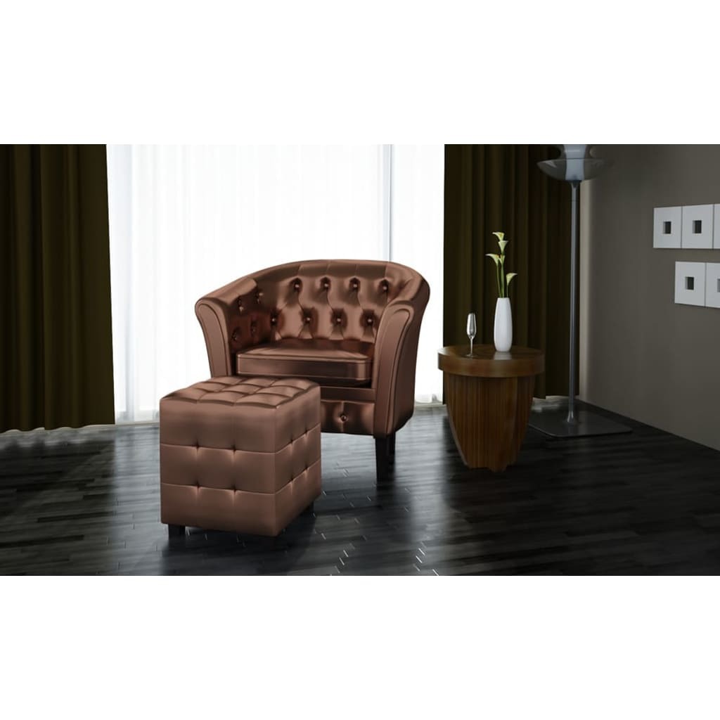 Truman Vegan Club Chair with Footstool