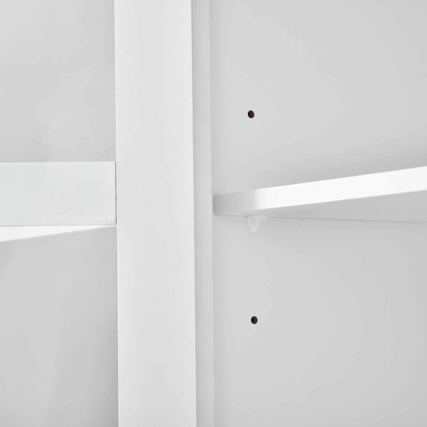 Entertainment Wall Unit with Bridge and Tempered Glass Door in White