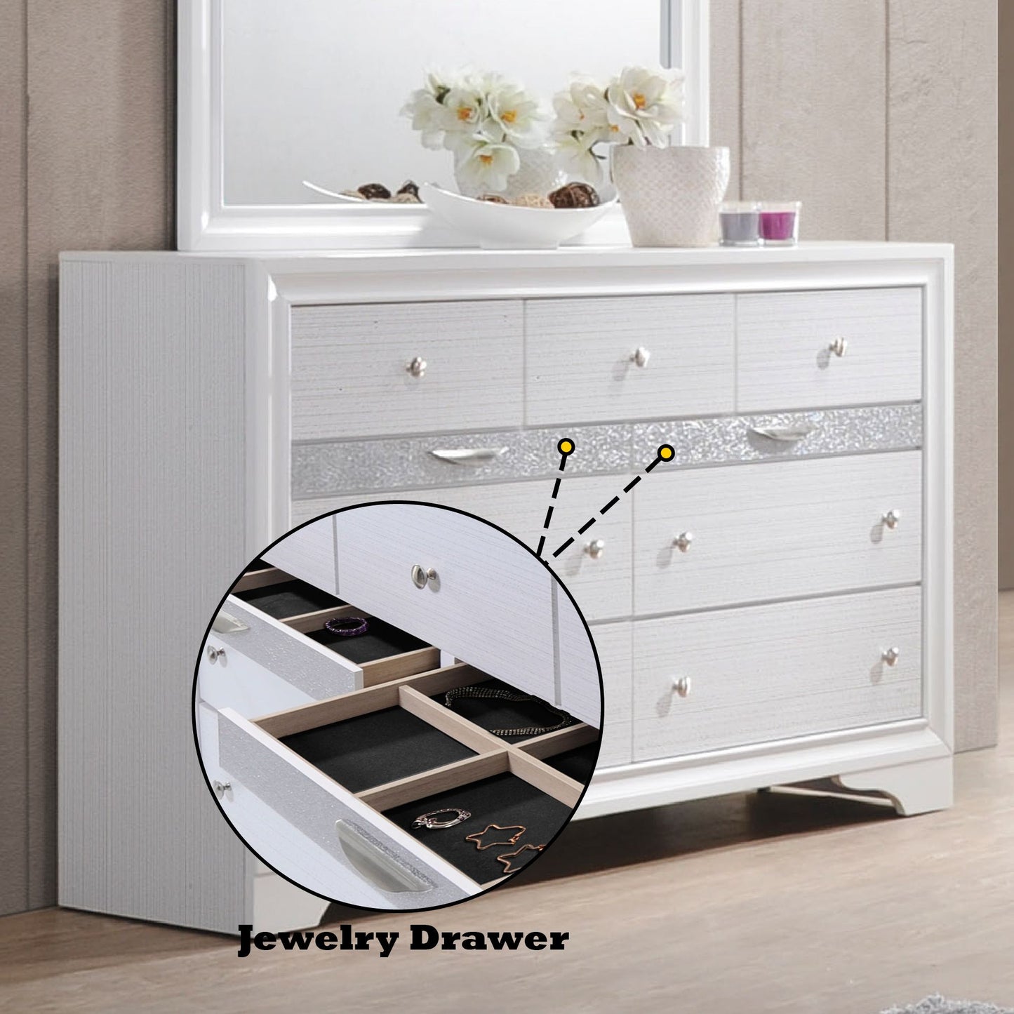 Naima Dresser with Jewelry Organizer