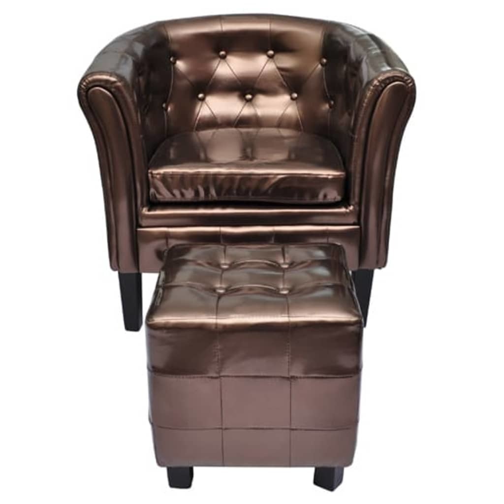 Truman Vegan Club Chair with Footstool