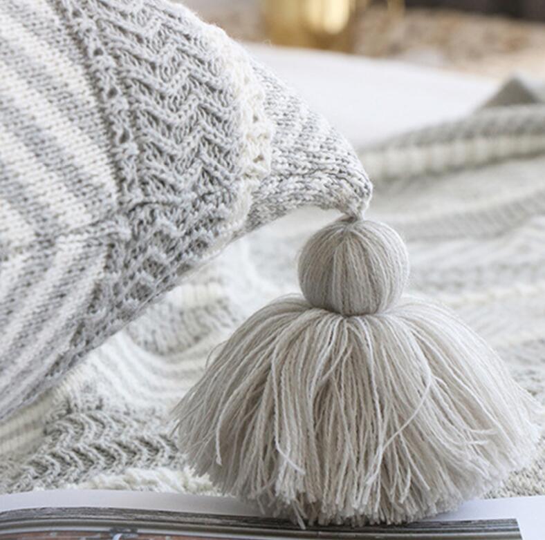 Embroidered Bohemian Throw Pillow with Tassels - Divine Heart L.A.