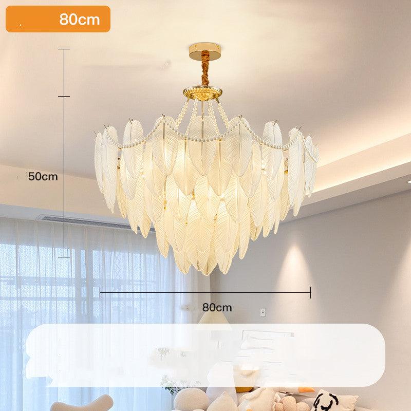 French Faux Pearl and Feather Luxury Chandelier - Divine Heart L.A.