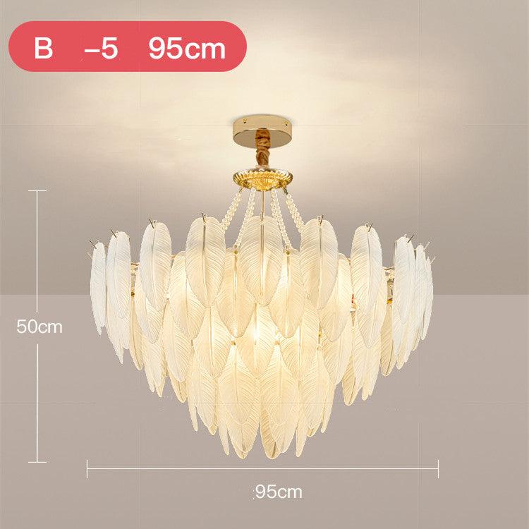 French Faux Pearl and Feather Luxury Chandelier - Divine Heart L.A.