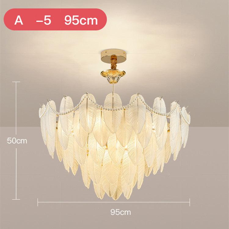French Faux Pearl and Feather Luxury Chandelier - Divine Heart L.A.