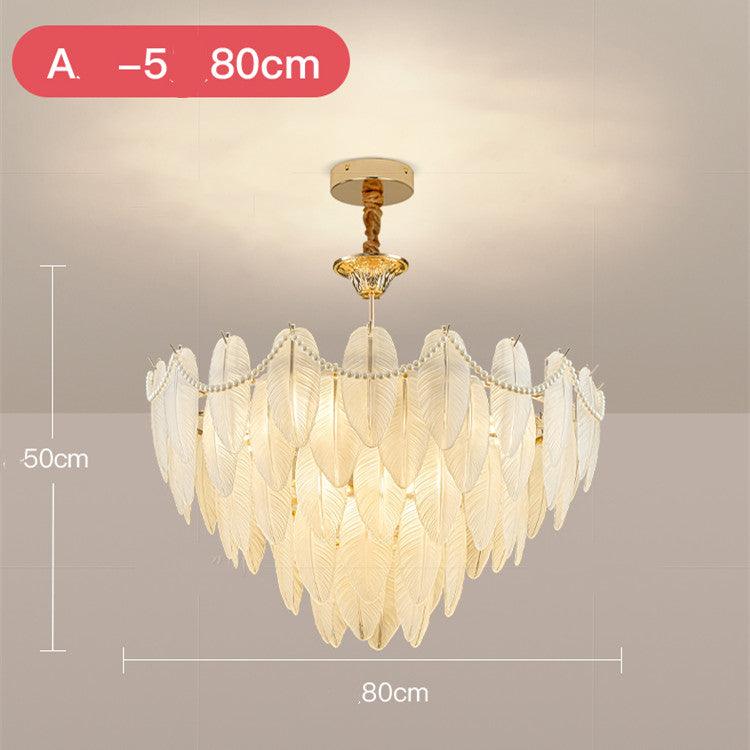 French Faux Pearl and Feather Luxury Chandelier - Divine Heart L.A.