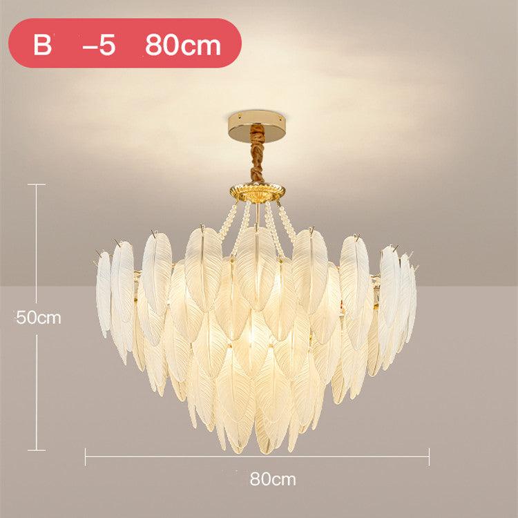 French Faux Pearl and Feather Luxury Chandelier - Divine Heart L.A.