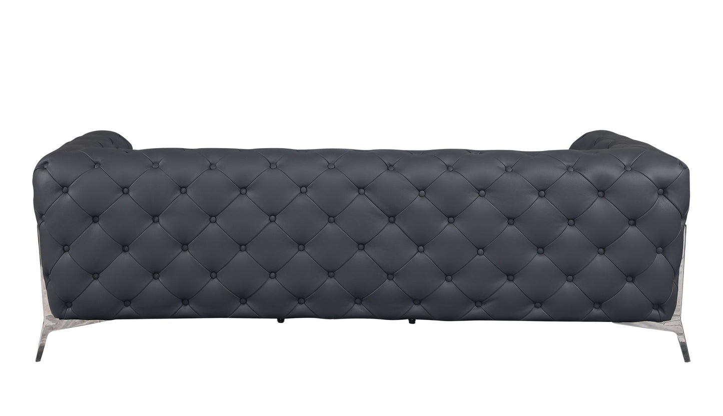 Global United Transitional 100% Top Grain Italian Leather Upholstered Sofa - Divine Heart L.A.