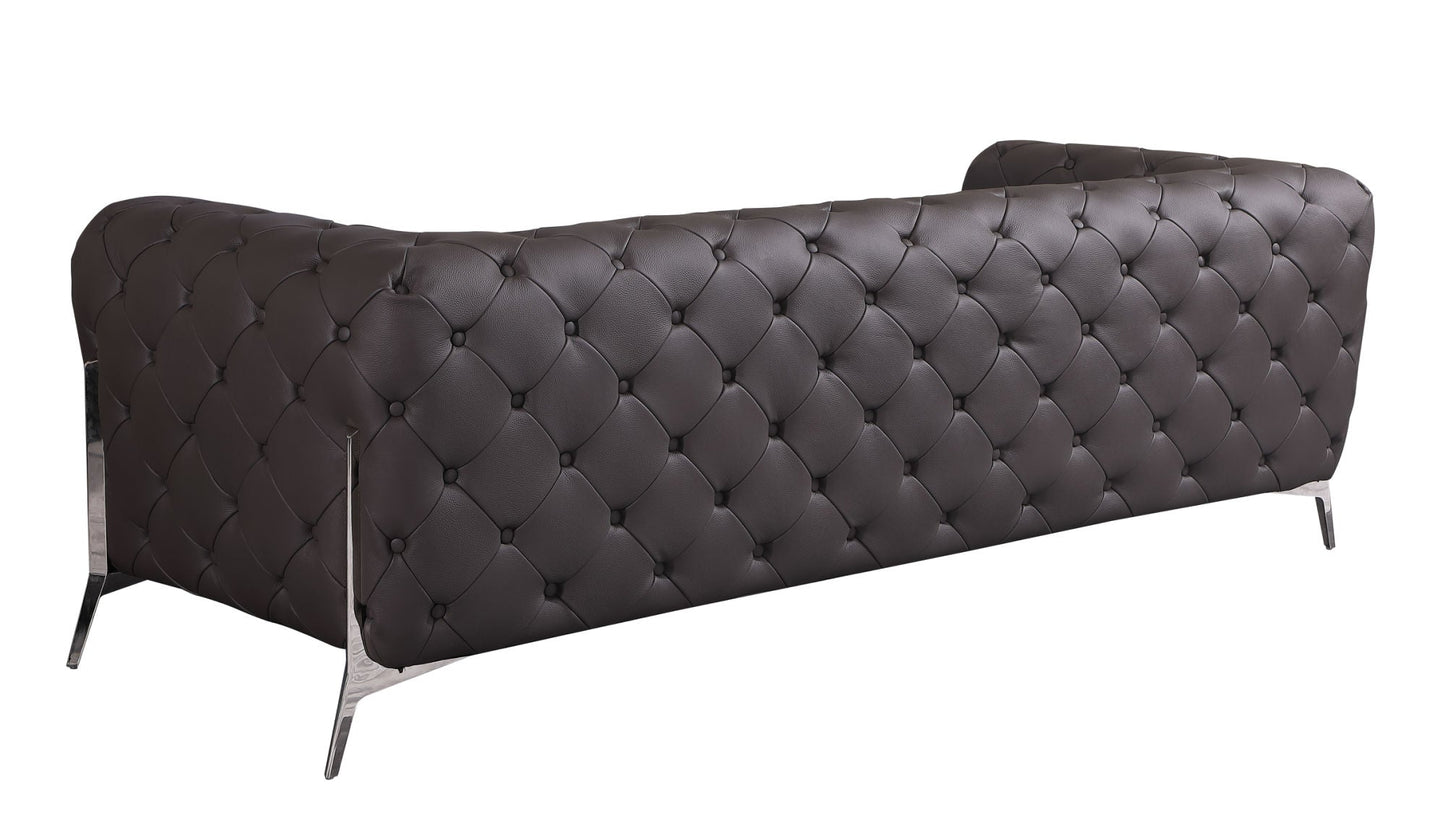 Global United Transitional Top Grain 100% Italian Leather Upholstered Sofa - Divine Heart L.A.