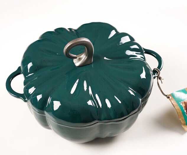 Modern Farmhouse Enameled Pumpkin Cast Iron Pot - Divine Heart L.A.