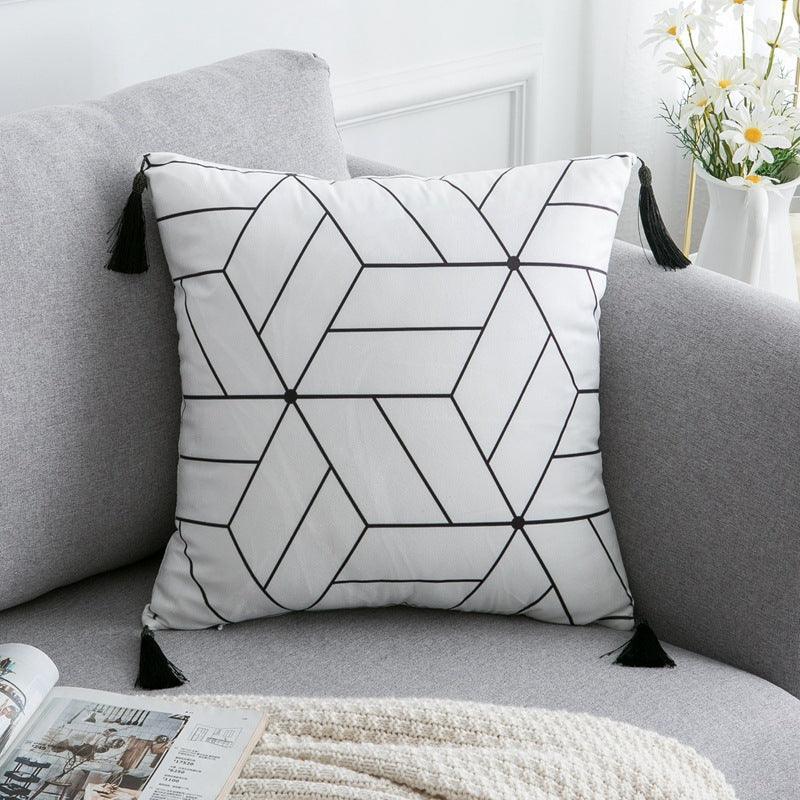 Modern Lines Bohemian Tasseled Throw Pillow Cover Collection - Divine Heart L.A.