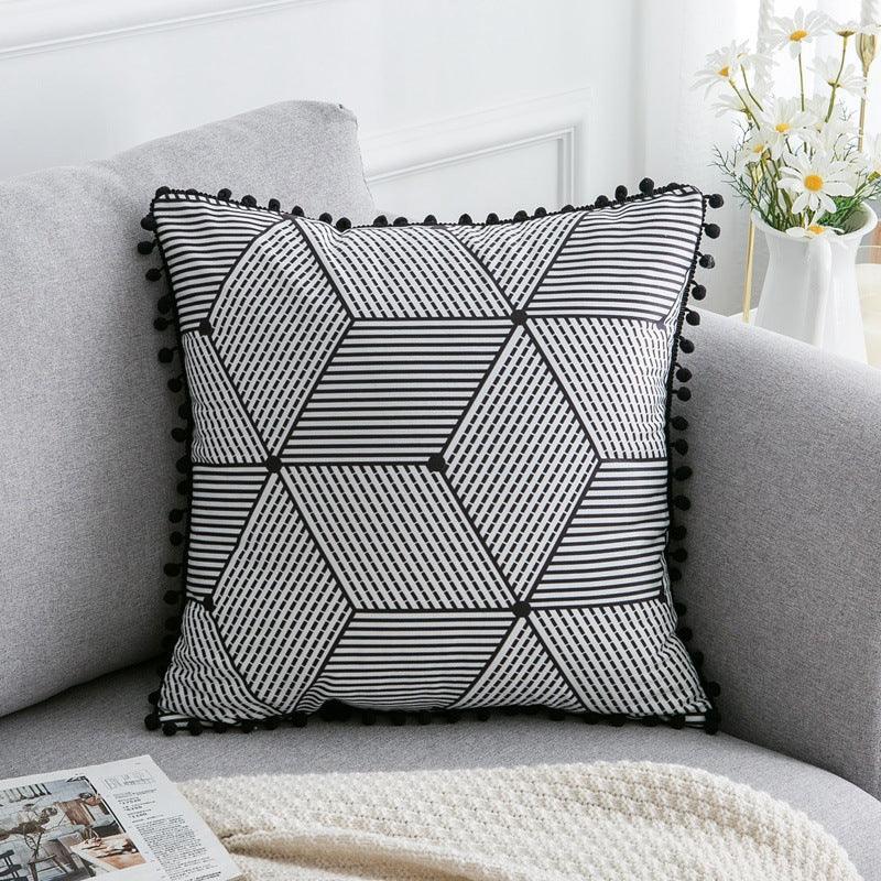Modern Lines Bohemian Tasseled Throw Pillow Cover Collection - Divine Heart L.A.