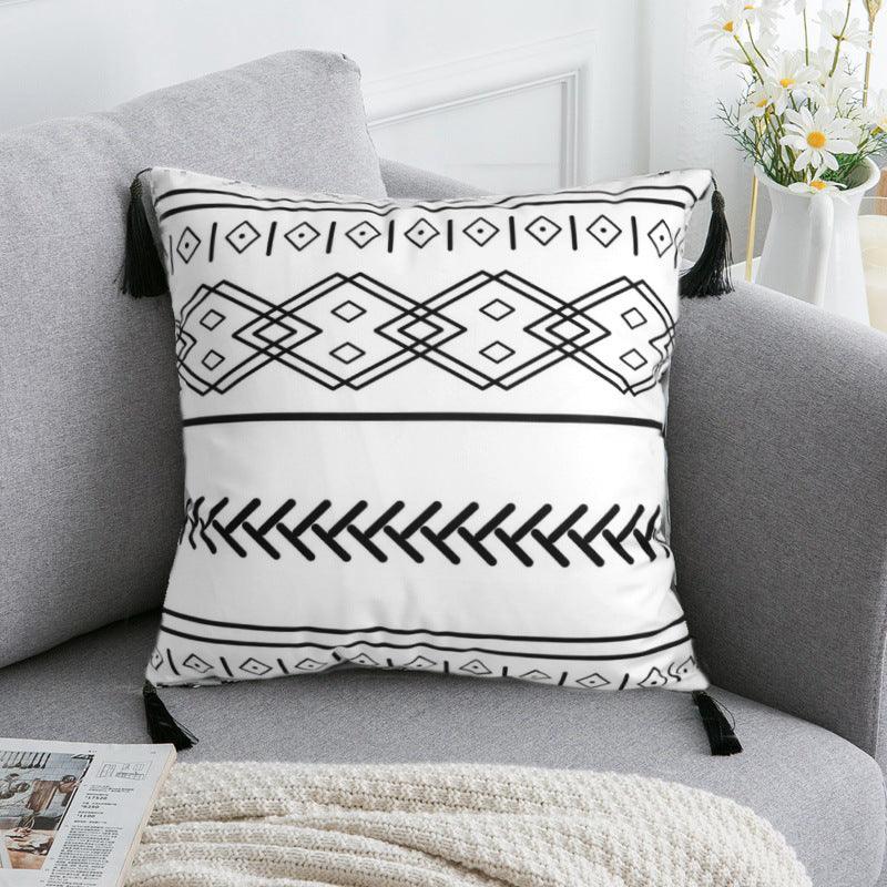 Modern Lines Bohemian Tasseled Throw Pillow Cover Collection - Divine Heart L.A.