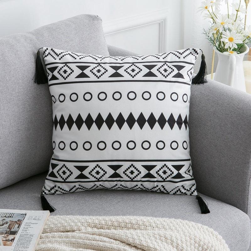 Modern Lines Bohemian Tasseled Throw Pillow Cover Collection - Divine Heart L.A.