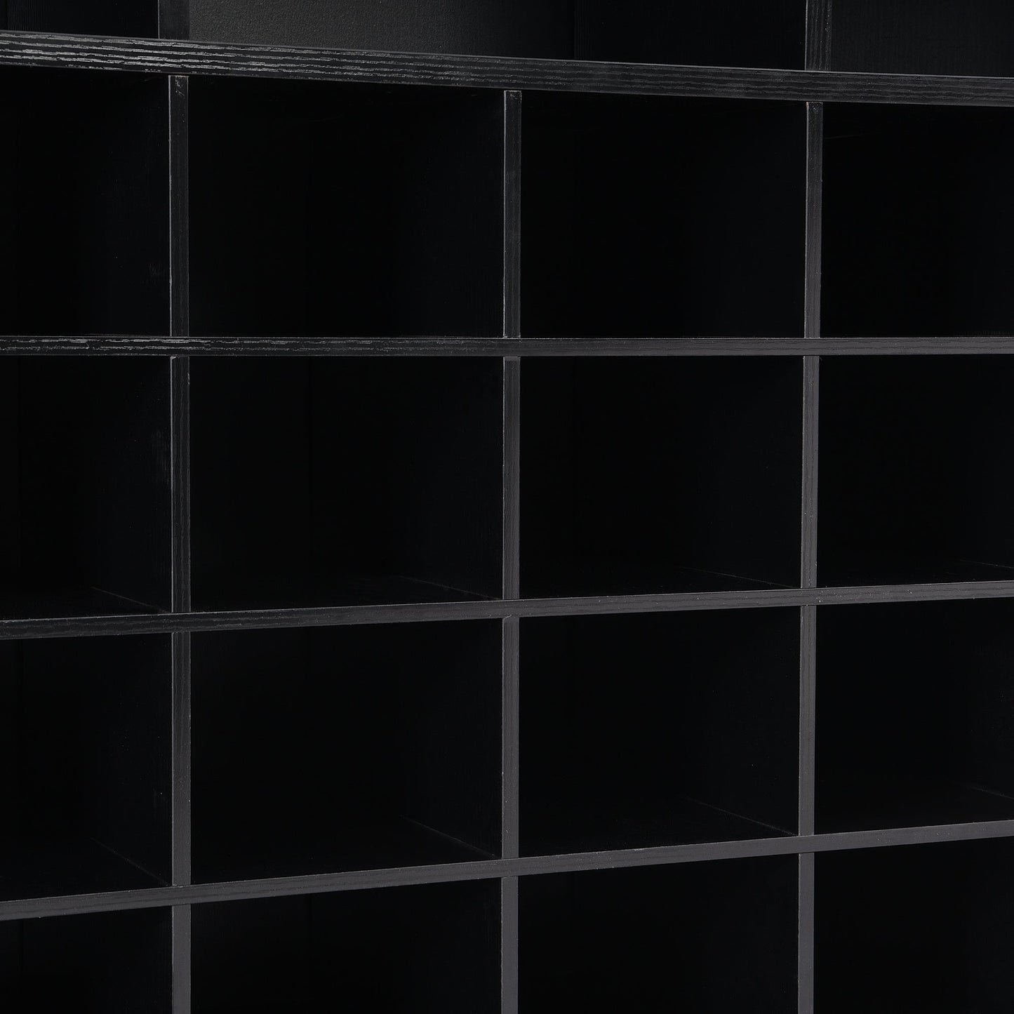 ON - TREND Sleek Design 24 Shoe Cubby Console, Modern Shoe Cabinet with Curved Base, Versatile Sideboard with High - quality for Hallway, Bedroom, Living Room, Black - Divine Heart L.A.